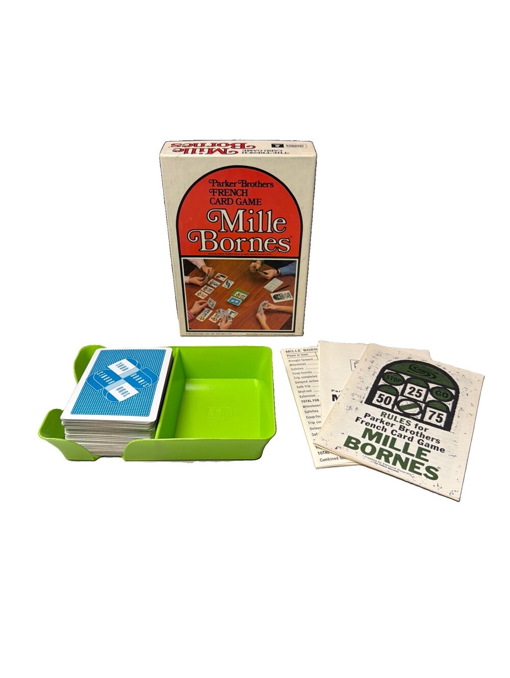 Vintage 1971 Mille Bornes French Auto Car Mileage Mile Bourne Card Game VG+ Cond